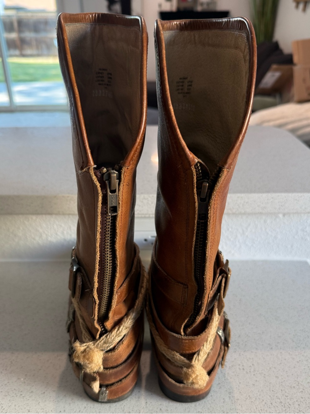 Freebird by Steven Women's Drove Boots with Straps- Tan leather - Size 7 - Picture 6 of 10